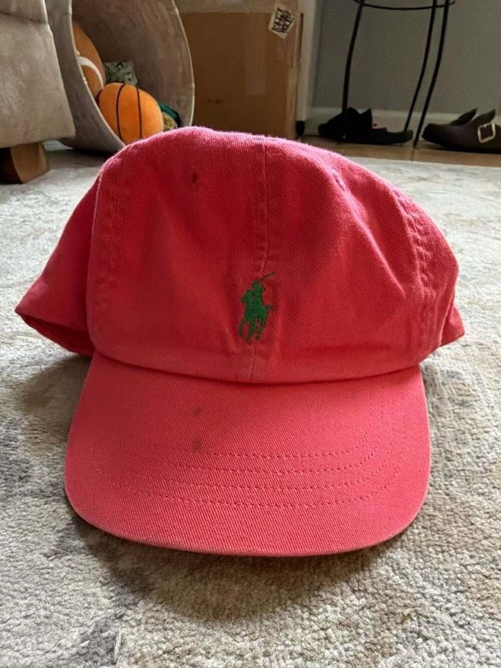 Polo Ralph Lauren Cotton Chino Baseball Cap One Size Pink Pony Logo